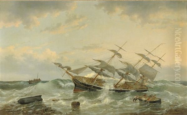 The Three-master Constant Off The Coast Of New Guinea - view 1