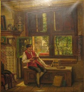 Jonge Knaap Verdiept In Zijn Lectuur by Benjamin Linning