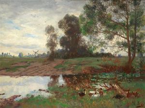 Ducks By The Pond