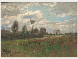 Landscape Under Torn Sky by Adolf Lins