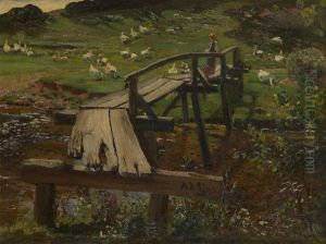 La Gardeuse D'oies by Adolf Lins