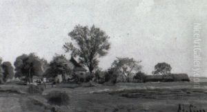 Sommerliche Dorflandschaft by Adolf Lins