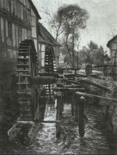 Wassermuhle Im Hessischen. Fr_hjahrsstimmung - view 1