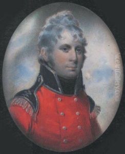 An Officer Of The Infantry Section Of The Honourable Artillery Company, Wearing A Scarlet Coat, His Blue Wings Fringed In Silver And With Prince Of Wales Feathers