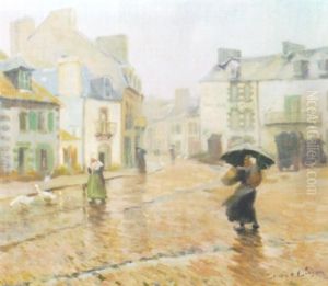 Street In Pont Aven by Corwin Knapp Linson