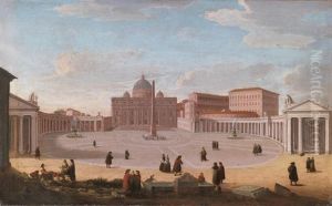 Piazza San Pietro A Roma by Giacomo van (Monsu Studio) Lint