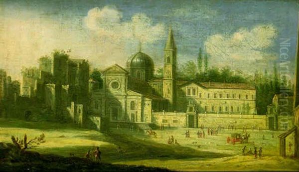 A View Of The Piazza Del Popolo, Rome, With The Church Of Santa Maria Del Popolo - view 1