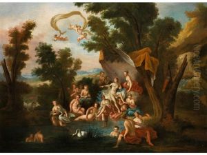 Diana Und Die Nymphen Im Bade by Hendrick Frans van Lint