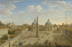Rome, A View Of The Piazza Del Popolo