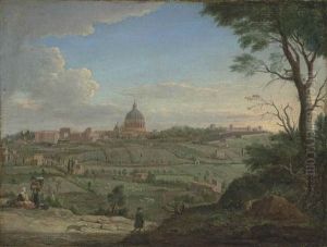 Saint Peter's And The Vatican, Rome, From The North by Hendrick Frans van Lint