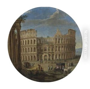 Vue Du Colisee A Rome by Hendrick Frans van Lint