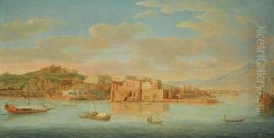 Naples, A View Of Santa Lucia And The Castel Dell'ovo