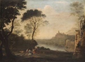 Ruinenlandschaft Mit Figuren by Hendrick Frans van Lint