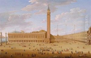The Piazza San Marco With The Piazetta, Venice