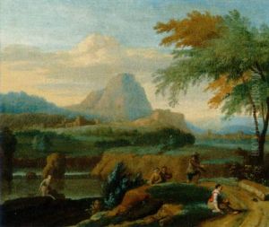 Sudliche Landschaft Mit Figuren by Hendrick Frans van Lint