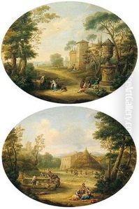 Southern Landscape With Figures At A Fountain Near A Farm Southern Landscape With Figures At A Fountain Near A Farm