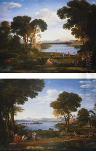 A Landscape With A Watermill And Dancing Figures