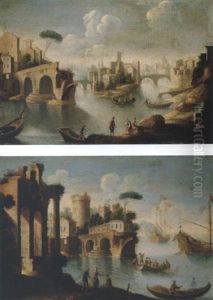Capriccio Views Of The Tiber, With The Ponte Rotto
