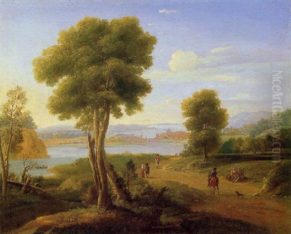 Figures In An Extensive Southern Landscape - view 1