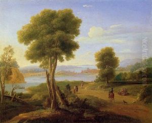 Figures In An Extensive Southern Landscape by Hendrick Frans van Lint