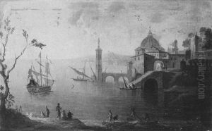 Pecheurs Aux Abords D'une Ville by Hendrick Frans van Lint