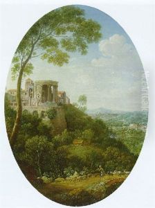 View Of The Temple Of The Sybil, Tivoli by Hendrick Frans van Lint