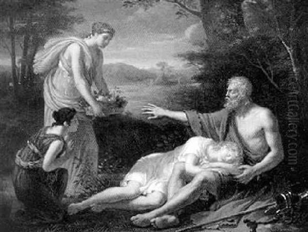 Der Blinde Oedipus Mit Seiner Tochter Antigone Im Walde Der Eumeniden - view 1