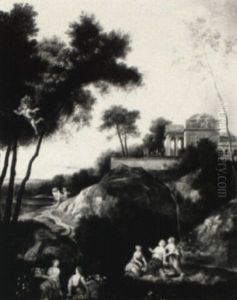 Landscape With Mercury Spying Herse by Hendrick Frans van Lint