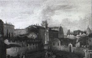 View Of An Italian Town by Hendrick Frans van Lint
