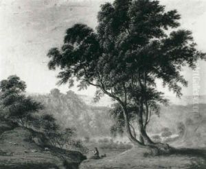 An Italianate Landscape With A Shepherd Boy Piping To Sheep