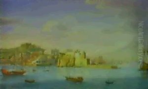 Naples From The Sea by Hendrick Frans van Lint