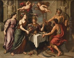 Minerve Recevant La Paix Et L'abondance by Peter Van Lint