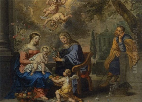 La Sainte Famille Servie Par Les Anges - view 1
