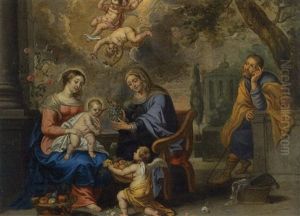 La Sainte Famille Servie Par Les Anges by Peter Van Lint