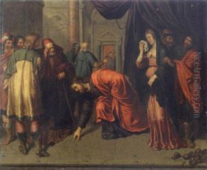 Le Christ Et La Femme Adultere by Peter Van Lint