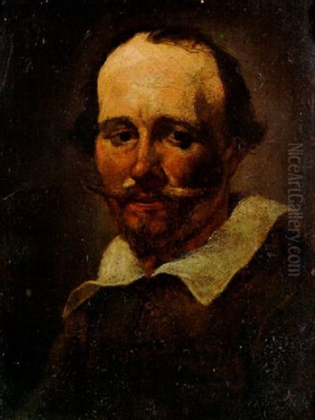 Portrait Of A Gentleman, Small Half Length, Wearing A Brown Jacket And Lace Collar - view 1