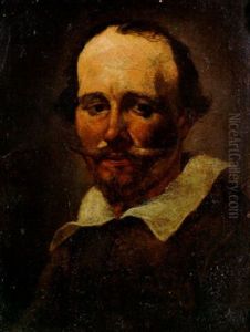 Portrait Of A Gentleman, Small Half Length, Wearing A Brown Jacket And Lace Collar