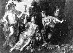 Bacchus, Ceres, Proserpine And Pluto by Peter Van Lint