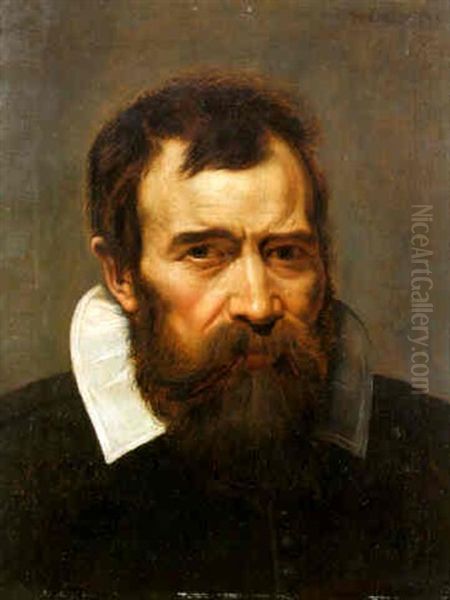 Portrait Of A Gentleman, Wearing Black Costume And Lace Collar - view 1
