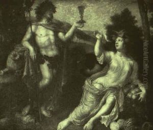 Bacchus, Ceres And Venus In A Landscape by Peter Van Lint