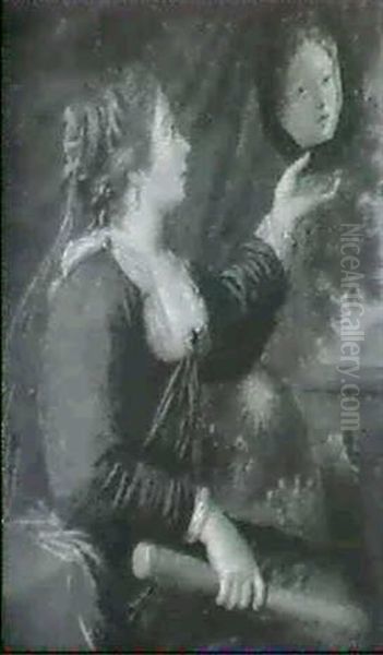 Une Jeune Femme A Son Miroir - view 1