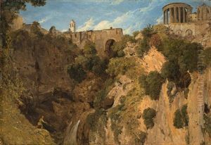 Der Sibyllen-tempel In Tivoli by William Linton