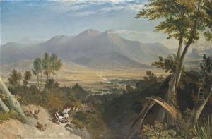 Overlooking The Valley Of Megalopolis, Arcadia, Greece by William Linton