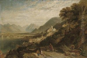 View Of The Bay Of Naples, With A Drover And Figures