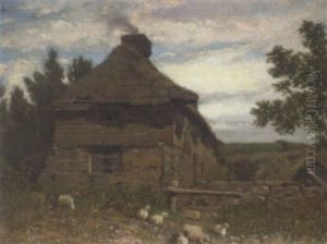 Figures By A Cottage by William Linton