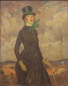 Leonie In Costume Riding Habit by Edward Barnard Lintott