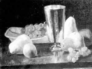 Silver Goblet, Pears And Grapes