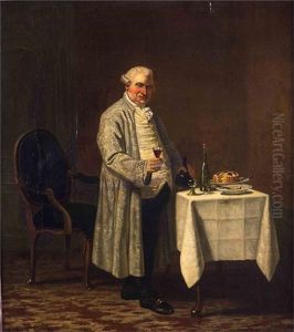Adeliger Herr Beim Wein Trinken