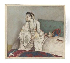 A Pensive Woman On A Sofa by Etienne Liotard