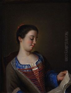 Die Schone Leserin - Portrait Der Mademoiselle Lavergne by Etienne Liotard